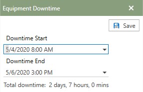 Completed Downtime